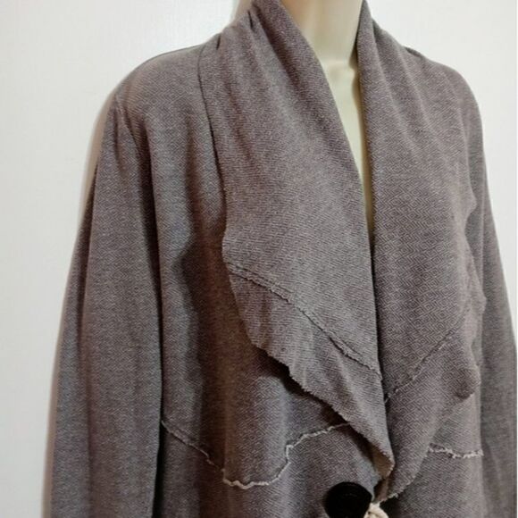 Quiksilver Diagonal Knit Draped Cardigan Gray Small - Picture 3 of 12
